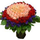 71 adet renkli g�l buketi   �i�ek�ilik ucuz �i�ek g�nder 