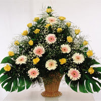  Ankara oran �i�ek�ilik �i�ek sipari�i sitesi ucuz �i�ekleri  17 adet sari g�l 9 adet gerbera sepette