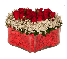  Ankara keçiören çiçekçilik online çiçek gönderme sipariş eryaman  Mika kalp içerisinde 9 adet kirmizi gül tanzimi