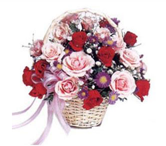  Ankara çiçekçilik çiçekçiler çankaya  Karisik gül sepeti 13 adet gül güller