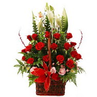  Ankara hacettepe çiçekçilik çiçek online çiçek siparişi çayyolu  12 gül den ve kir çiçeklerinden sepet tanzimi