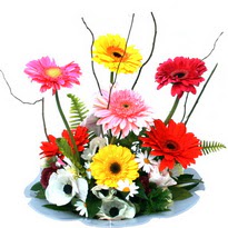  �ankaya �i�ek�ilik hediye �i�ek yolla  camda gerbera ve mis kokulu kir �i�ekleri 