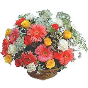 Sepet içerisinde karisik kir çiçekleri  Ankara oran çiçekçilik çiçek siparişi sitesi ucuz çiçekleri 