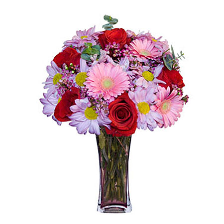 Görsel hediye karisik cam mevsim demeti  dikmen çiçekçilik çiçekçi mağazası online 