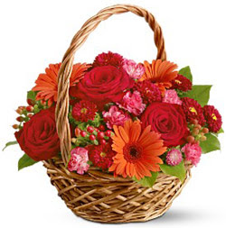 Karisik mevsim çiçeklerinden sepet tanzim  kavaklıdere çiçekçilik internetten çiçek satışı balgat
