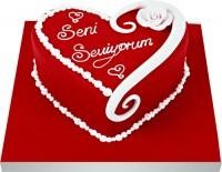 Ankara �i�ek�ilik �nternetten �i�ek sipari�i   Seni seviyorum yazili kalp yas pasta