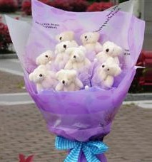 11 adet pelus ayicik buketi  �i�ek�ilik ucuz �i�ek g�nder 