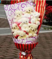 11 adet pelus ayicik buketi  �i�ek�ilik ucuz �i�ek g�nder 