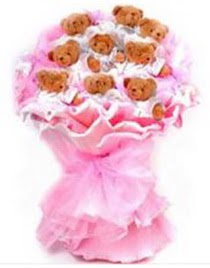 11 adet ayiciktan teddy bear buketi  Ankara sevgilime cicekciler , cicek siparisi keiren 