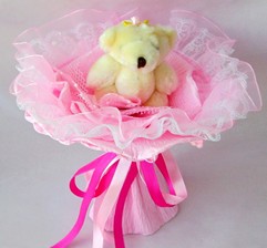 15 cm boyutlarinda 1 adet ayi buketi  Ankara buket �i�ek�ilik uluslararas� �i�ek g�nderme ulus 