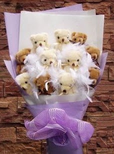 12 adet ayiciktan buket  Ankara buket �i�ek�ilik uluslararas� �i�ek g�nderme ulus 