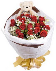 15 cm boyutlarinda ayicik ve 12 adet g�l  Ankara oran �i�ek�ilik �i�ek sipari�i sitesi ucuz �i�ekleri 
