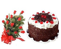  �i�ek�ilik ucuz �i�ek g�nder  10 adet kirmizi g�l buketi ve yaspasta