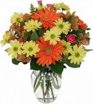  batıkent çiçekçilik hediye sevgilime hediye çiçek konutkent  vazo içerisinde karışık mevsim çiçekleri