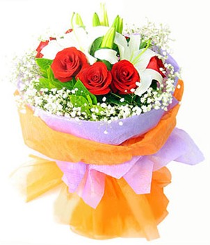  Ankara anatolia çiçekçilik çiçek gönderme sitemiz güvenlidir  1 dal kazablanka 7 adet kırmızı gül buketi