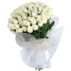  Ankara etlik �i�ek�ilik kaliteli taze ve ucuz �i�ekler kavakl�dere  51 adet beyaz g�lden buket tanzimi