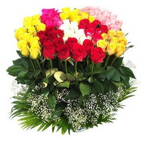  Ankara gölbaşı çiçekçilik çiçek mağazası , çiçekçi adresleri incek  51 adet renkli güllerden aranjman tanzimi