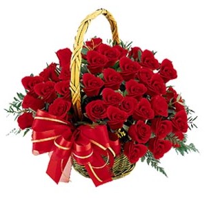  �ankaya �i�ek�ilik hediye �i�ek yolla  41 adet k�rm�z� g�l sepeti aranjman�