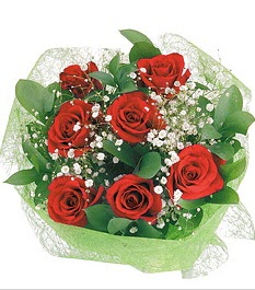 7 adet k�rm�z� g�lden buket tanzim  hediye �i�ek�ilik cicek , cicekci bat�kent