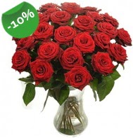 Vazo i�erisinde 25 adet k�rm�z� g�l  hediye �i�ek�ilik cicek , cicekci bat�kent