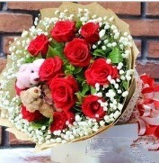 7 adet k�rm�z� g�l 2 adet 10 cm ay� buketi  Ankara yenimahalle �i�ek�ilik �i�ek sipari�i vermek k�z�lay 