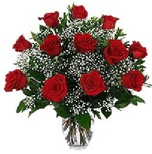  dikmen çiçekçilik çiçekçi mağazası online 12 adet kırmızı gülden vazo tanzimi