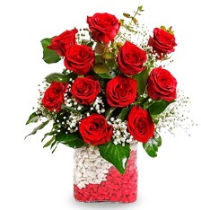 11 adet k�rm�z� g�l vazosu  hediye �i�ek�ilik cicek , cicekci bat�kent