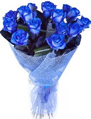 9 adet mavi gülden buket çiçeği  çankaya çiçekçilik hediye çiçek yolla 
