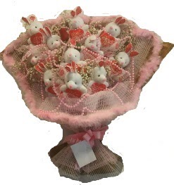 12 adet tavşan buketi  Ankara gölbaşı çiçekçilik çiçek mağazası , çiçekçi adresleri incek 