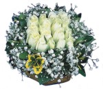  Ankara �i�ek�ilik �i�ek�iler �ankaya  Beyaz harika bir g�l sepeti