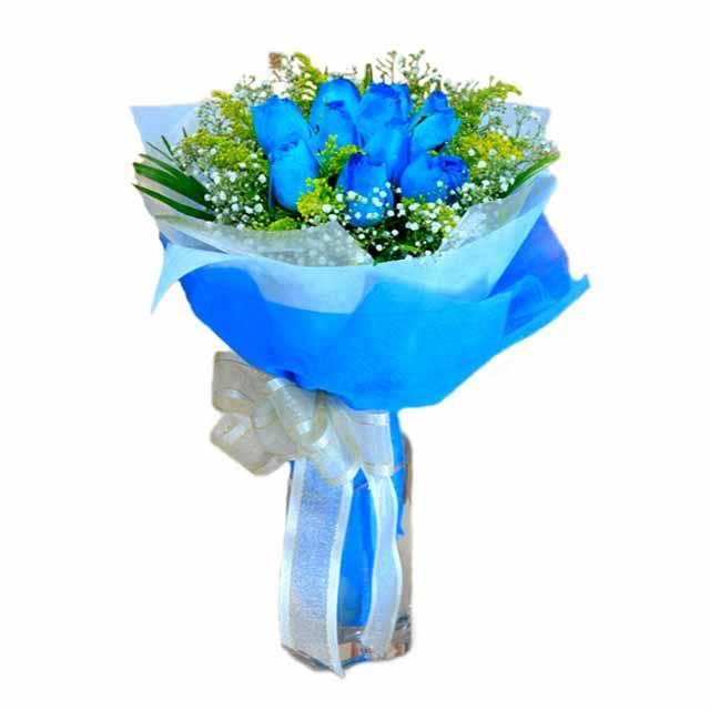7 adet mavi gül buketi  Ankara balgat çiçekçilik çiçek , çiçekçi , çiçekçilik 