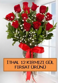  �thal k�rm�z� 12 adet kaliteli g�l  �i�ek�ilik ucuz �i�ek g�nder 