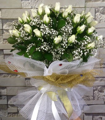 41 adet beyaz gül kız isteme buketi  Ankara çiçekçilik çiçek satışı  
