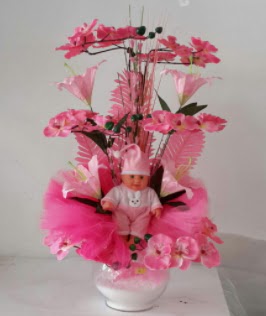 Pembe cam bebekli bebek doğum çiçeği  Ankara çiçekçilik çiçek satışı 