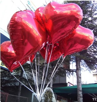 8 adet folyo kalp u�an balon  �i�ek�ilik ucuz �i�ek g�nder 