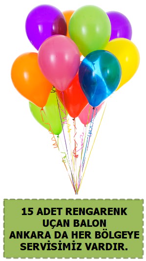 15 adet u�an balon rengarenk  Ankara �i�ek�ilik �i�ek sat��� 