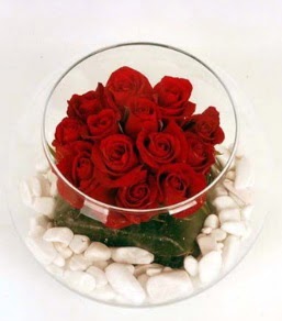 Cam fanusta 11 adet kırmızı gül  Ankara anatolia çiçek çiçek gönderme 