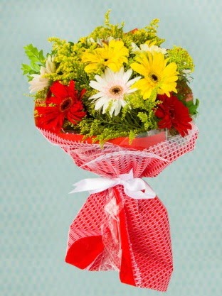 Karışık Gelbera Buketi  Ankara oran çiçekçilik çiçek siparişi sitesi ucuz çiçekleri 