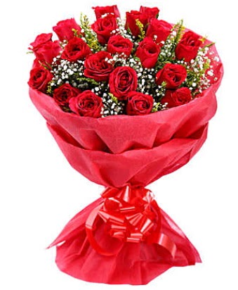 21 adet kırmızı gülden modern buket  Ankara anatolia çiçek çiçek gönderme  