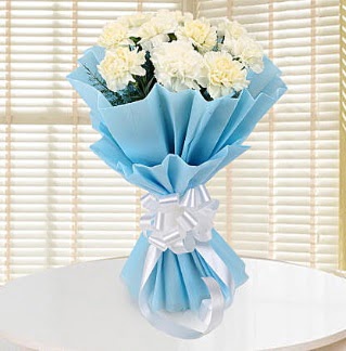 19 adet beyaz karanfil buketi  Ankara çiçekçilik çiçek satışı 