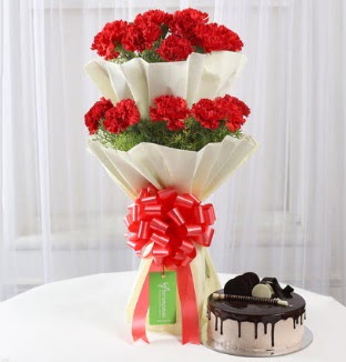 20 adet kırmızı karanfil buketi ve yaş pasta  Ankara anatolia çiçekçilik çiçek gönderme sitemiz güvenlidir 