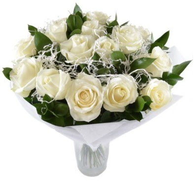 15 beyaz gül buketi sade aşk  Ankara çiçekçilik çiçek satışı 