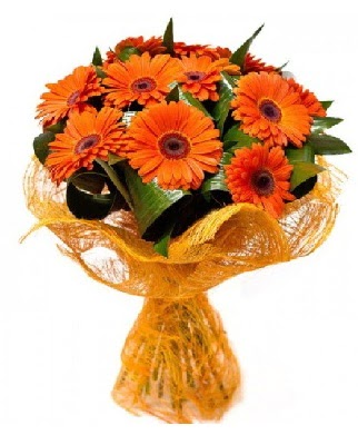 11 adet turuncu gerbera buketi  Ankara �i�ek�ilik �i�ek�iler �ankaya 