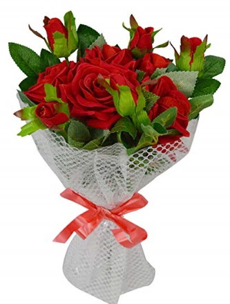 9 adet kırmızı gülden sade şık buket  Ankara çiçek çiçekçi telefonları 