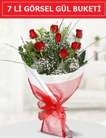 7 adet k�rm�z� g�l buketi A�k budur  Ankara �i�ek�ilik �i�ek sat��� 
