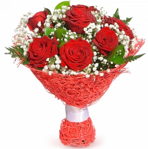 7 adet kırmızı gül buketi  Ankara çiçekçilik çiçekçiler çankaya 