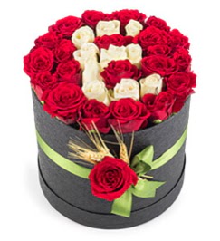 41 adet k�rm�z� beyaz g�l harfli  Ankara anatolia �i�ek�i �i�ek yolla   