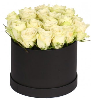 19 adet beyaz gülden görsel kutu çiçeği  Ankara oran çiçekçilik çiçek siparişi sitesi ucuz çiçekleri 